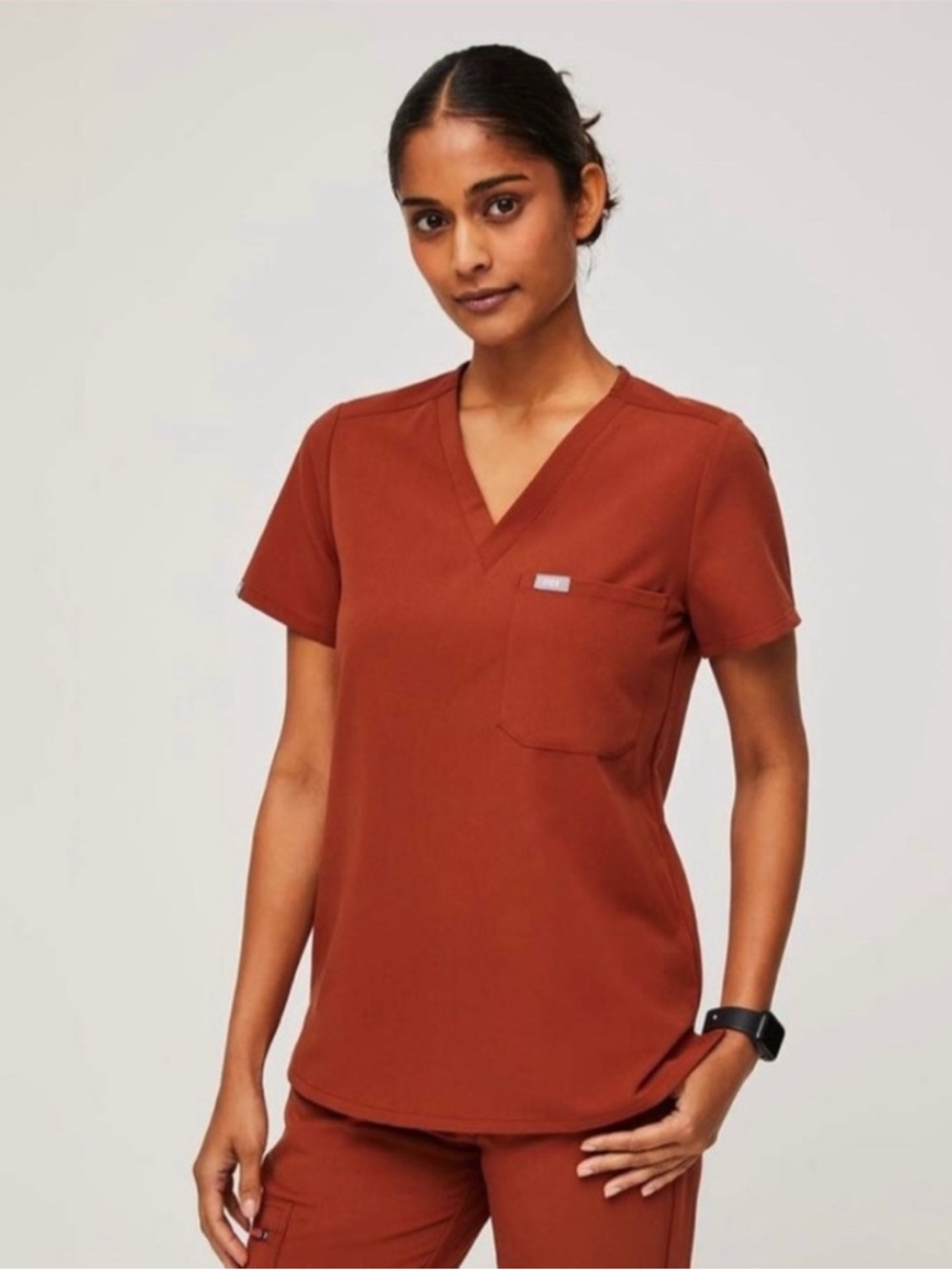 FIGS Catarina Auburn Scrub Top